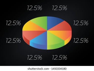 Isometric cycle diagram for infographics. Vector chart can be used for graph, report, presentation, brochure, web design.