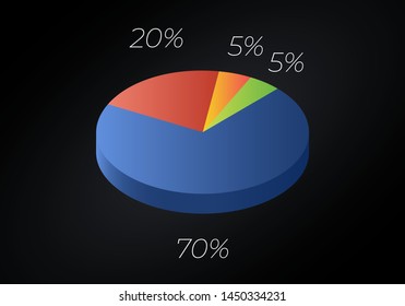 Isometric cycle diagram for infographics. Vector chart can be used for graph, report, presentation, brochure, web design.