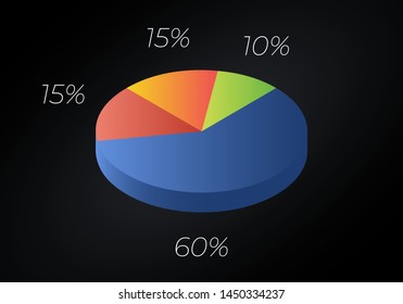 Isometric cycle diagram for infographics. Vector chart can be used for graph, report, presentation, brochure, web design.