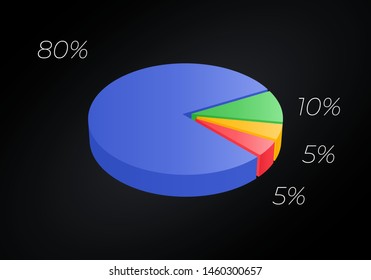 Isometric cycle diagram for infographics. Vector chart can be used for graph, report, presentation, brochure, web design. 3d pie.