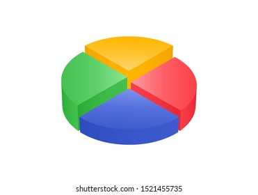 Isometric cycle diagram for infographics. Vector chart can be used for graph, report, presentation, brochure, web design. 3d pie.