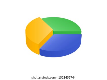 Isometric cycle diagram for infographics. Vector chart can be used for graph, report, presentation, brochure, web design. 3d pie.