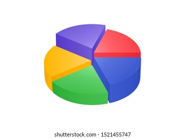 Isometric cycle diagram for infographics. Vector chart can be used for graph, report, presentation, brochure, web design. 3d pie.