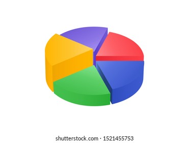 Isometric cycle diagram for infographics. Vector chart can be used for graph, report, presentation, brochure, web design. 3d pie.