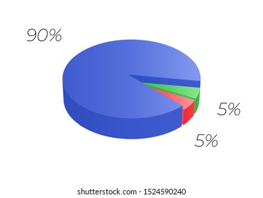 Isometric cycle diagram for infographics. Vector chart can be used for graph, report, presentation, brochure, web design. 3d pie.