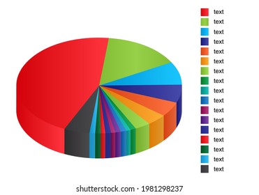 Diagrama de ciclo isométrico para infografías. El gráfico vectorial puede utilizarse para gráficos, informes, presentaciones, folletos, diseño web. 3.ª tarta.