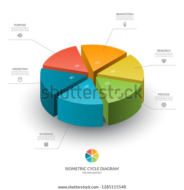 Isometric Cycle Diagram Infographics Vector Chart Stock Vector (Royalty ...