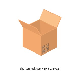 Isometric Delivery Box Open