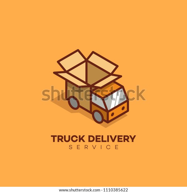 Isometric delivery logo design template.
Vector illustration.