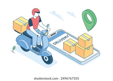 Isometric Delivery, Shipping, Delivery App