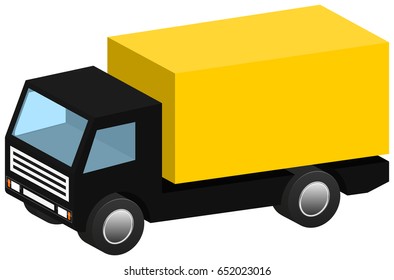 Isometric delivery truck icon 3D isolated on white background. Vector EPS10