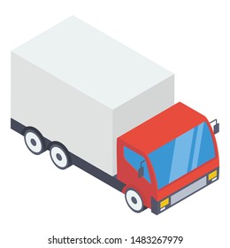 Isometric delivery truck vector design 
