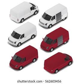 Isometric Delivery Van, Car Symbol