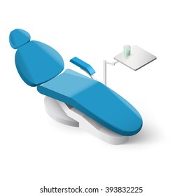 Isometric Dentist Chair on White Background for Design
