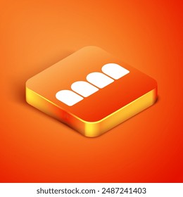 Isometric Dentures model icon isolated on orange background. Teeth of the upper jaw. Dental concept.  Vector