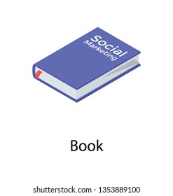Isometric design of book icon.
