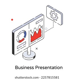 An isometric design of business presentation 