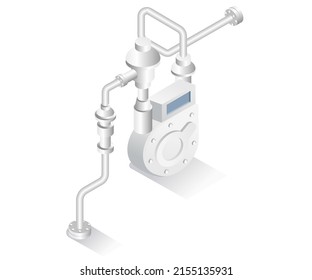 Isometrisches Design Concept Illustration. LPG-Gasleitungsregler