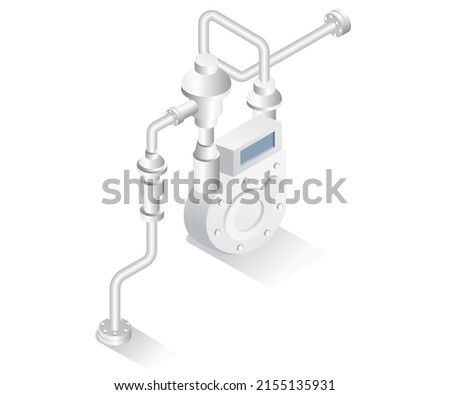 Isometric design concept illustration. LPG gas pipe regulator