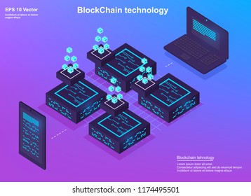 Isometric design concept virtual reality and development digital technologys, isometric data center, information processing and storage