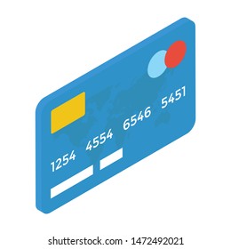 Isometric design of credit card vector 