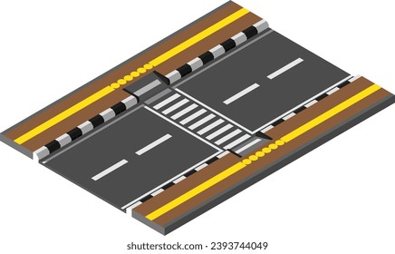Isometric design of crosswalk for pedestrian.