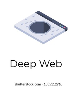 Isometric design of deep web icon.