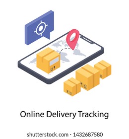 
Isometric design of delivery tracking icon
