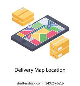 
Isometric design of delivery tracking icon
