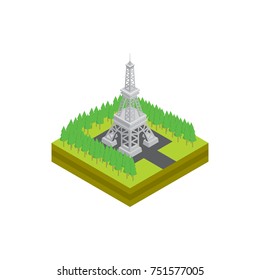 isometric design of eiffel tower