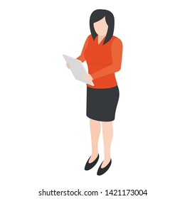 
Isometric design of female employee avatar
