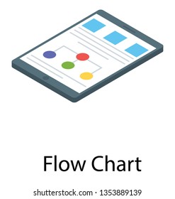 Isometric design of flowchart icon.
