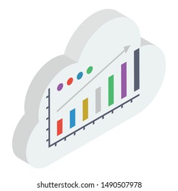 Isometric design of growth chart vector 