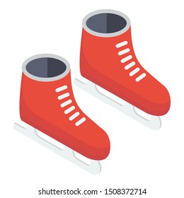 
Isometric design of ice skating shoes vector 
