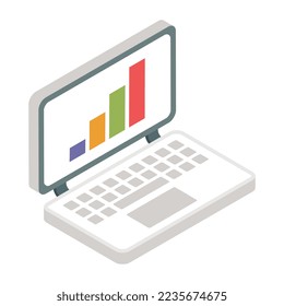An isometric design, icon of bar chart