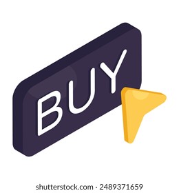 Ein isometrisches Design-Icon von Buy Button