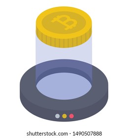 Isometric design icon of cryptocurrency