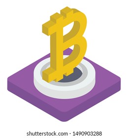 Isometric design icon of cryptocurrency