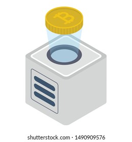 Isometric design icon of cryptocurrency
