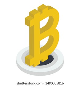 Isometric design icon of cryptocurrency coin 