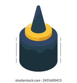 A isometric design icon of glue bottle 

