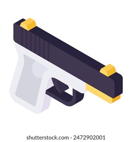 Un icono de diseño isométrico de pistola