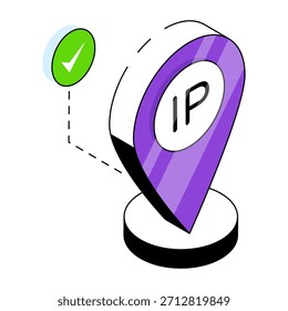 Um ícone de design isométrico de endereço IP 

