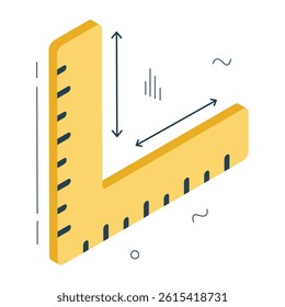 A isometric design icon of L scale