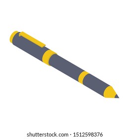 
Isometric design icon of lead pencil, writing tool
