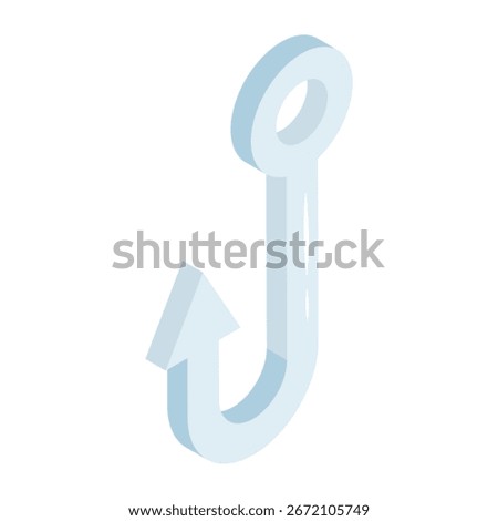 A isometric design icon of nautical hook