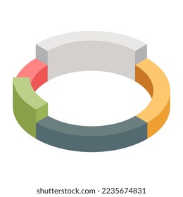 An isometric design, icon of pie chart