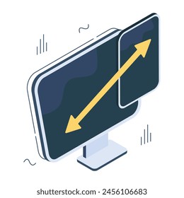 Ein isometrisches Design-Icon des responsiven Designs


