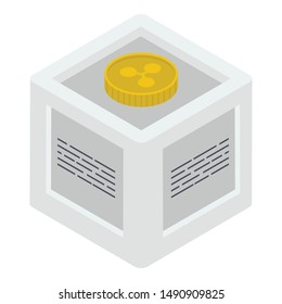 Isometric design icon of ripple coin 