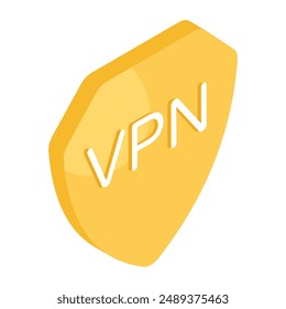 An isometric design icon of secure VPN